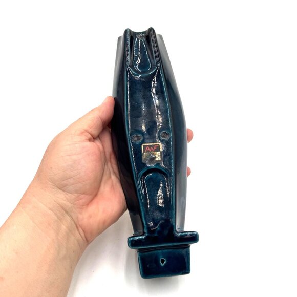 Wall candle holder - AWF pottery studio Norway 1960s - Candle light holder. Deep - Picture 6 of 16